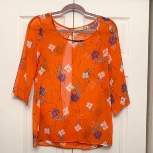 Jay orange floral top